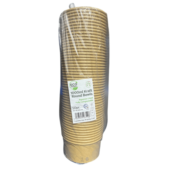 Aqueous Kraft Round Bowls 1000ml - Image 2
