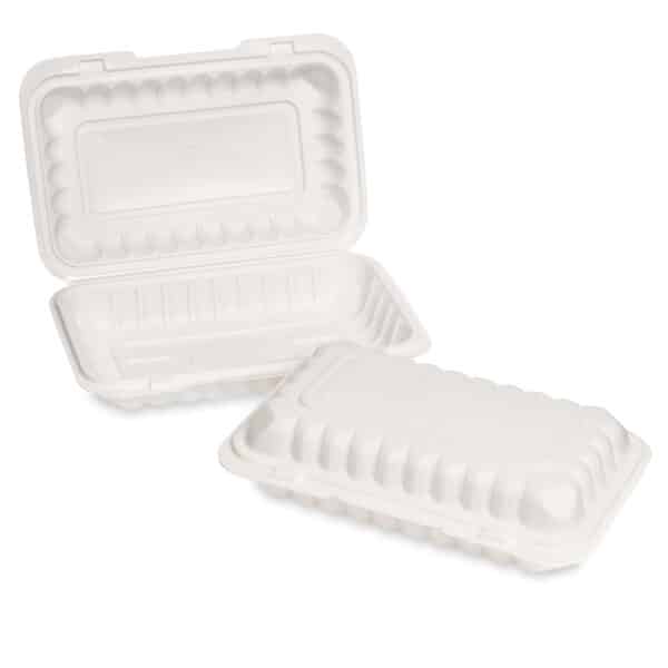 Microwave Meal Box (250x155x60mm/10x6x2.5") Med White (HB10)