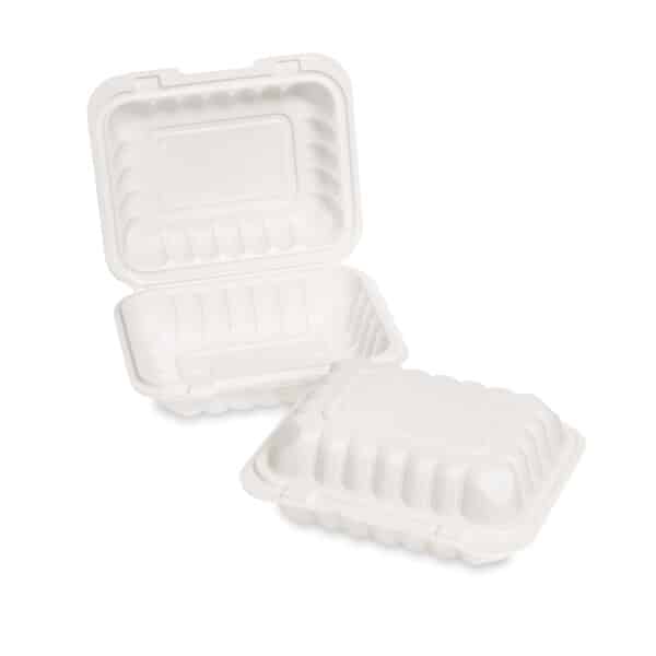 Microwave Meal Box (190x150x70mm/7.5x6x2.5") Small White (HB9)