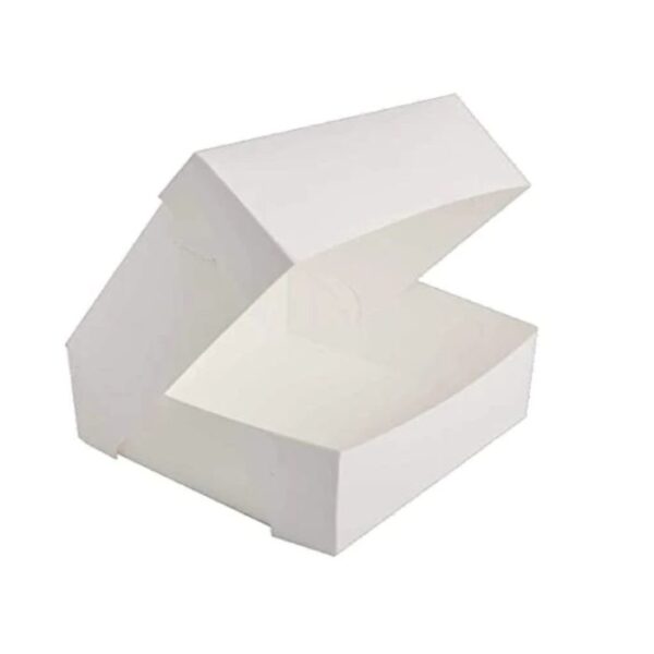 White Cake Box 4 Point Glued 6x6x3" - Image 2