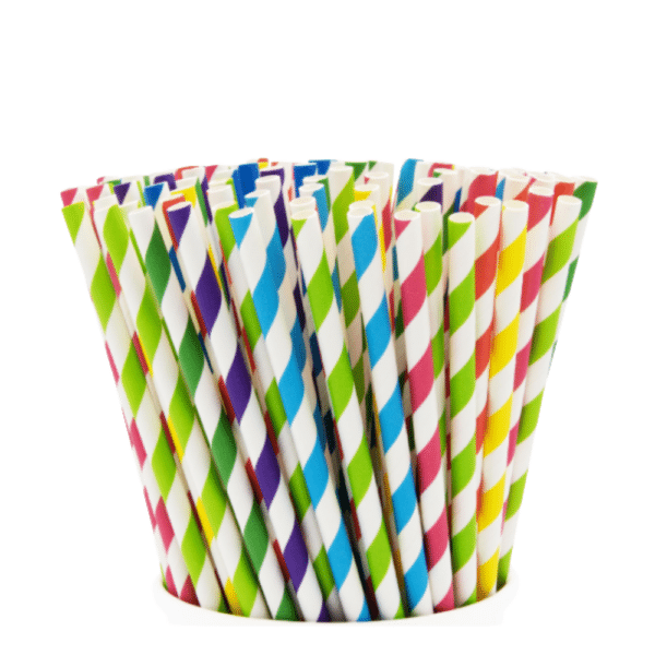 Paper Assorted Colours Straws 8"