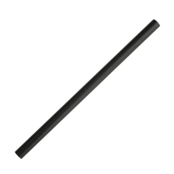 Paper Black Smoothie Straws 8"