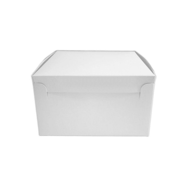 Hand Erect White Cake Box 8x8x4"