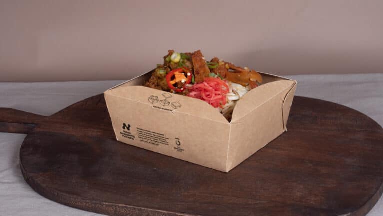 LOB2C001-Notpla Clip &#038; Close Food Box 1000ml (w food)